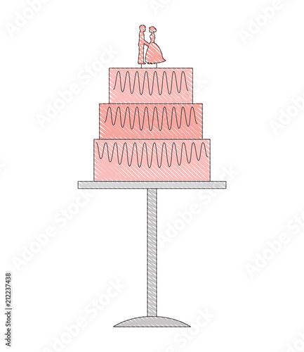 bride and groom dolls in wedding cake