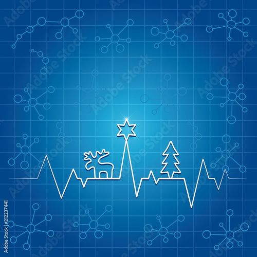Am Puls der Weihnachts-Zeit, blau, quadratisch cartoon-IT