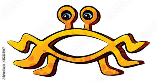 Church of the Flying Spaghetti Monster symbol created in graffiti style
