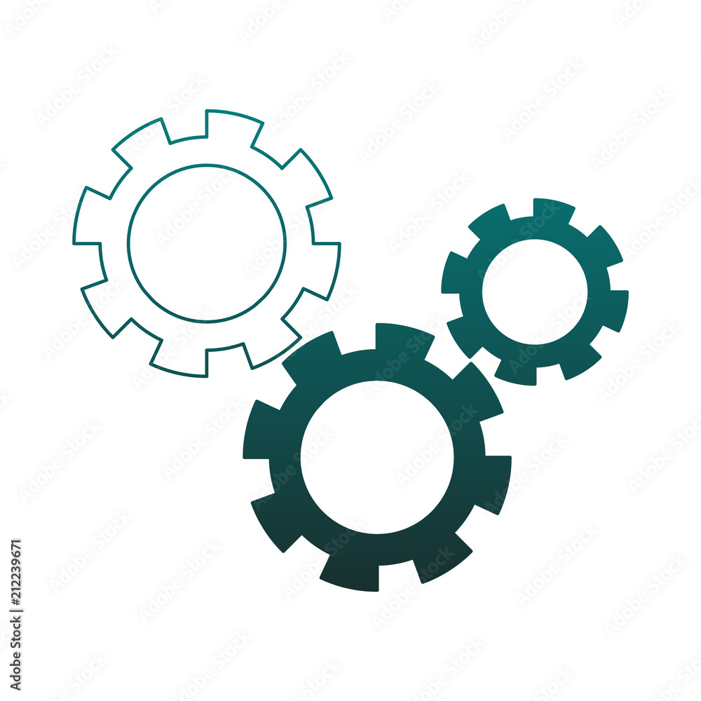 Gears machinery pieces vector illustration graphic design