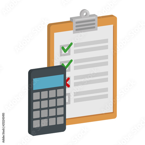 calculator math with checklist