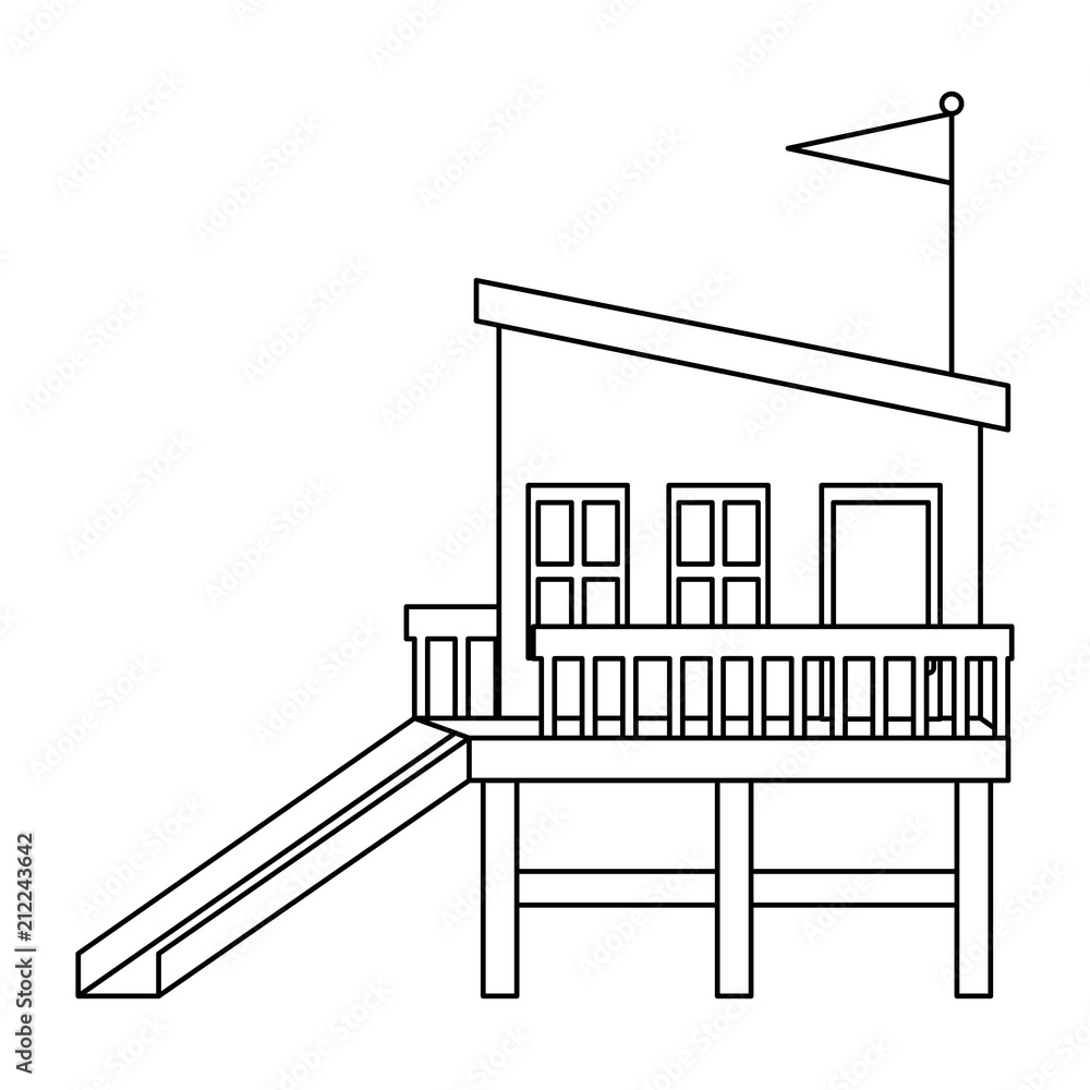 baywatch booth building icon baywatch booth building icon