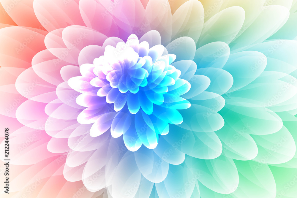 Abstract Rainbow Background. Colorful Flower. Raster Illustration