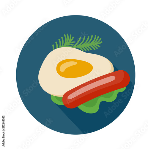 Flat style omelette icon