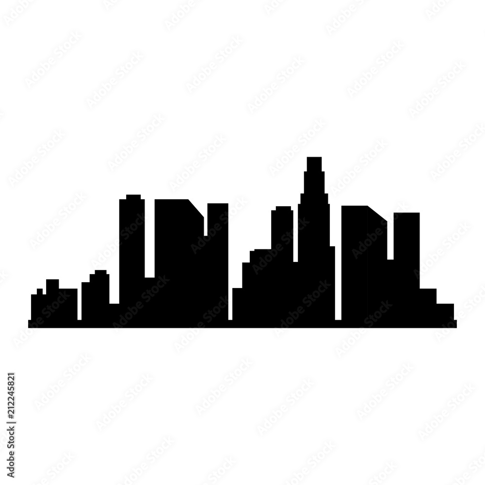cityscape buildings silhouette scene
