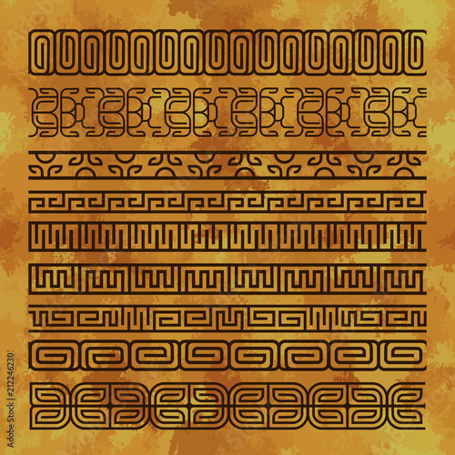 Egyptian ornament. vector paint brushes for drawing ornaments