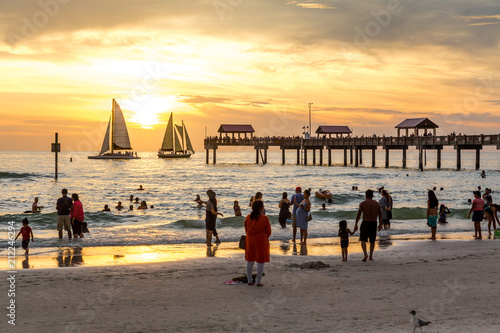 Bild auf Leinwand Sunset Clearwater Beach