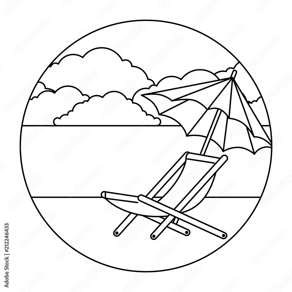 umbrella beach with chair vector illustration design umbrella beach with chair vector illustration design