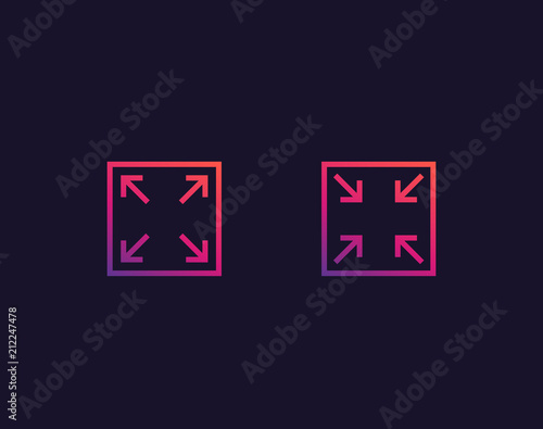 enlarge, reduce icons