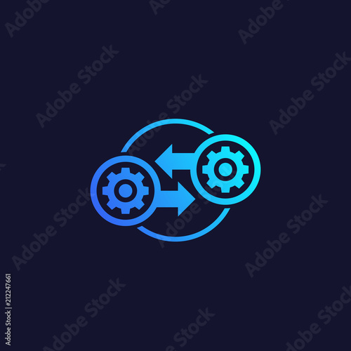 Integration, optimization vector icon