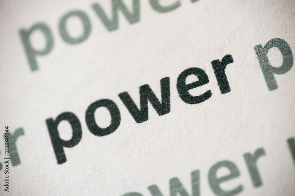 word power printed on paper macro
