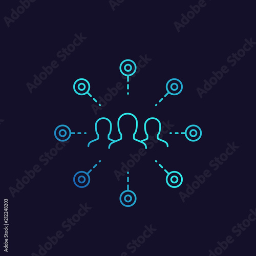 stockholders icon, linear vector