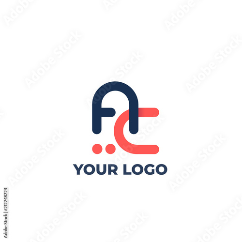 vector logo, AC letters initials