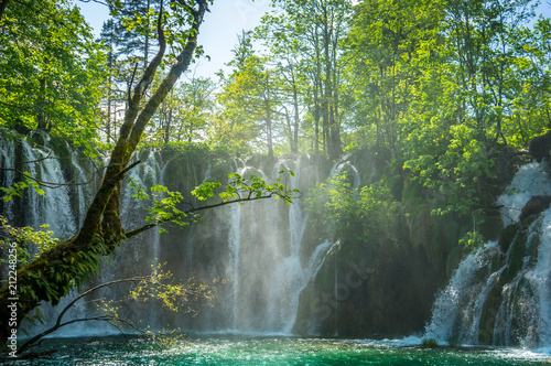 Waterfall in the Plitvice lakes national park