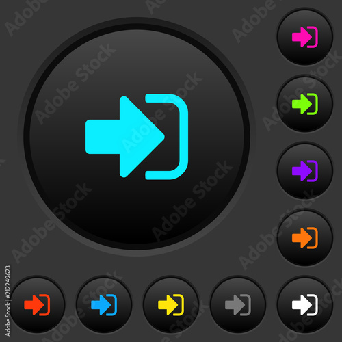 Sign in dark push buttons with color icons