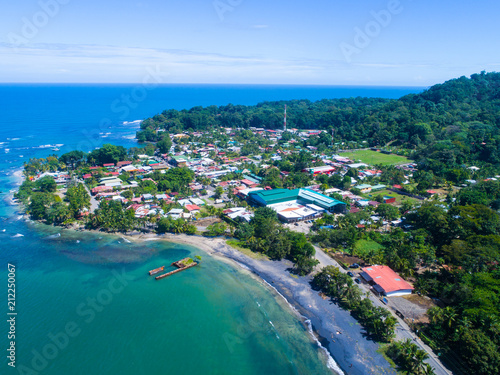 Fototapeta Naklejka Na Ścianę i Meble -  Aerial Image in Costa Rica at the Caribbean in Puerto Viejo