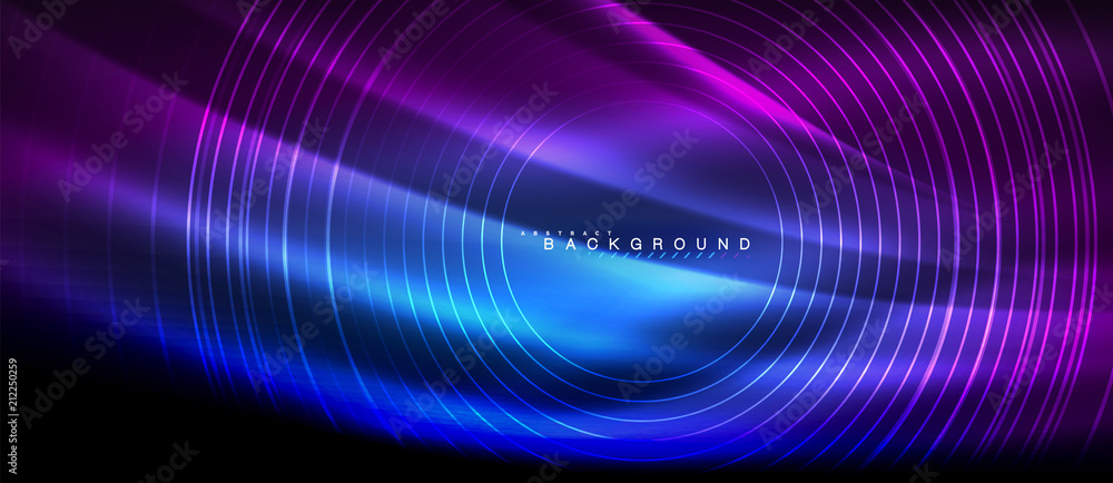 Neon glowing lines, magic energy space light concept, abstract background wallpaper design Neon glowing lines, magic energy space light concept, abstract background wallpaper design