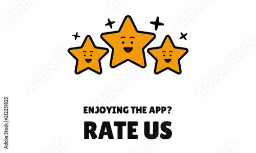 Show your love rating concept. Cute rating star concept. Vector illustration. flat design.