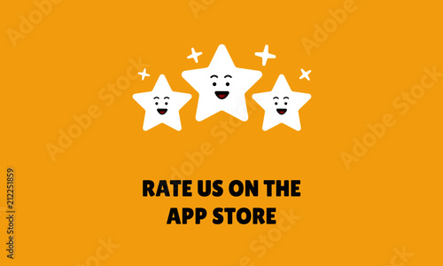 Show your love rating concept. Cute rating star concept. Vector illustration. flat design.