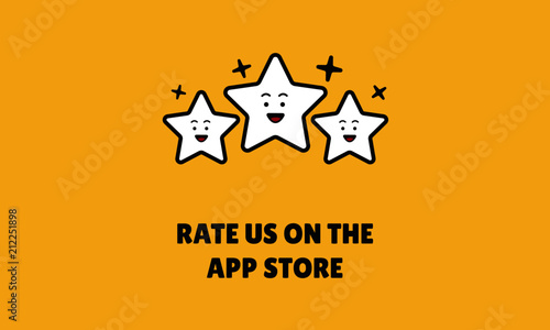 Show your love rating concept. Cute rating star concept. Vector illustration. flat design.