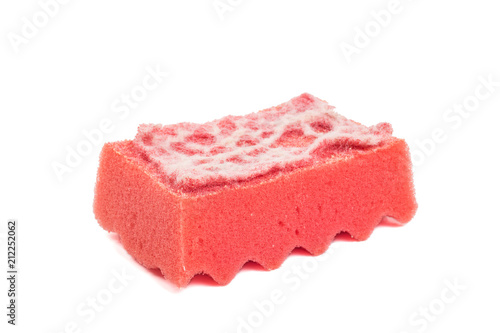 Kitchen sponge worn out isolated on the white background