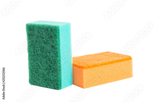 Two kitchen sponge isolated on the white background