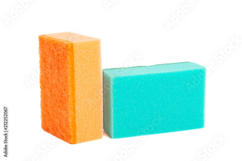 Two kitchen sponge isolated on the white background