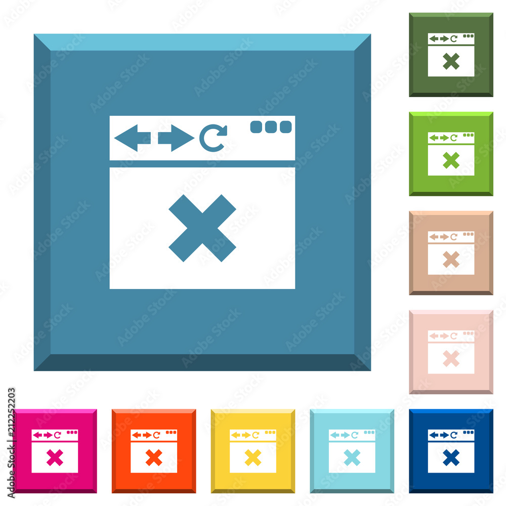 Browser cancel white icons on edged square buttons Browser cancel white icons on edged square buttons