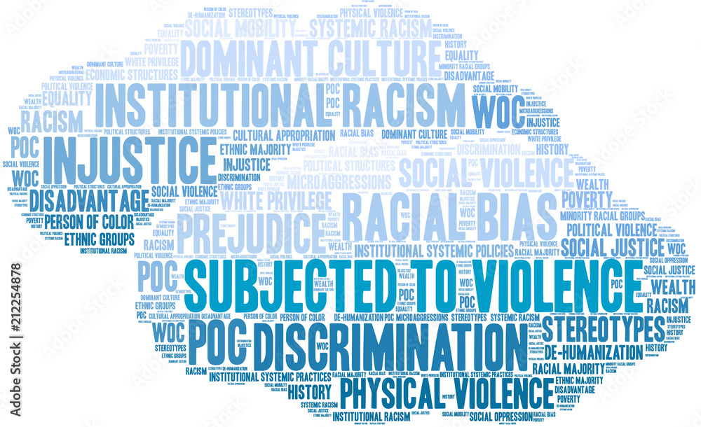 Subjected To Violence Word Cloud on a white background. Subjected To Violence Word Cloud on a white background.