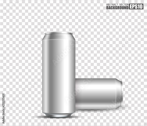 blank metallic cans for design uses, isolated transparent background, 3d illustration