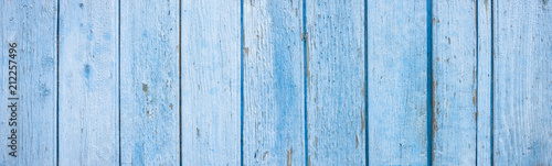 Panoramic wood texture of light blue wood background