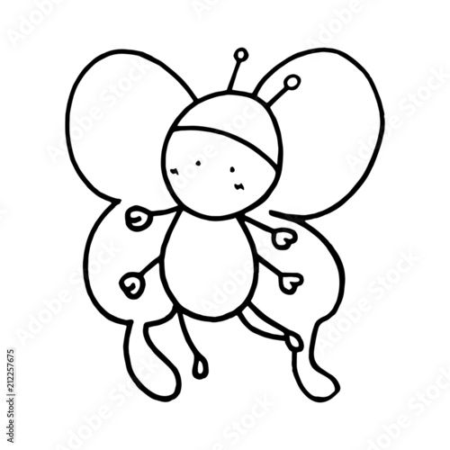 Fairy cartoon illustration isolated on white background for children color book