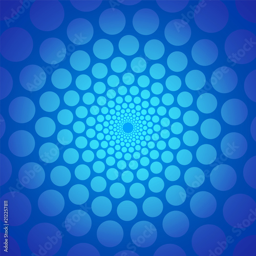 blue circular background with polka dots for your design  stock vector illuustration