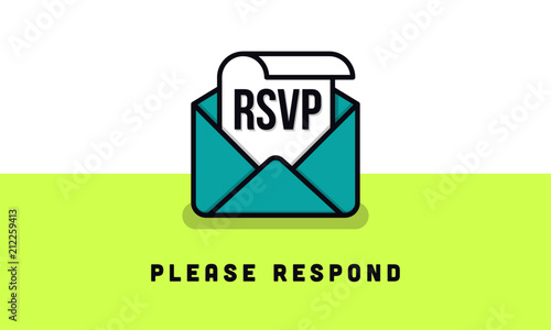 RSVP Concept. Vector illustration of RSVP icon.  photo