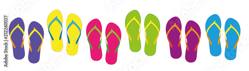 viele bunte flipflops