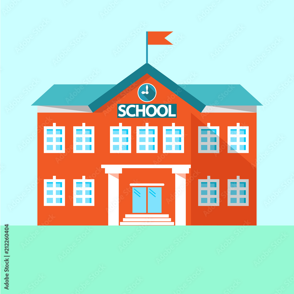 icon school. school building. vector illustration icon school. school building. vector illustration