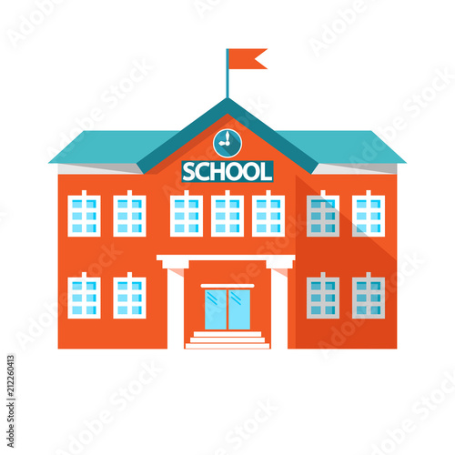 icon school. school building. vector illustration