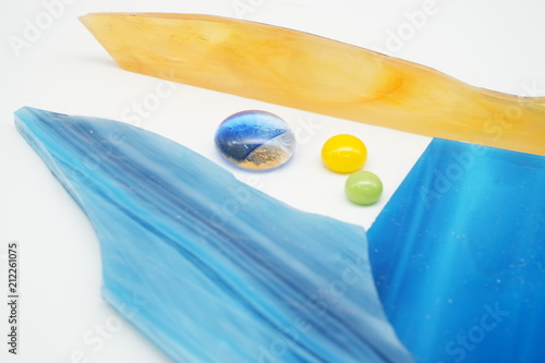 Color glass on white background