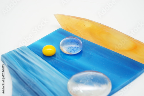 Color glass on white background