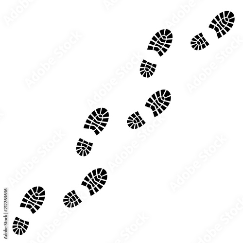 Human footprints. Man's tracks. Vector illustration photo