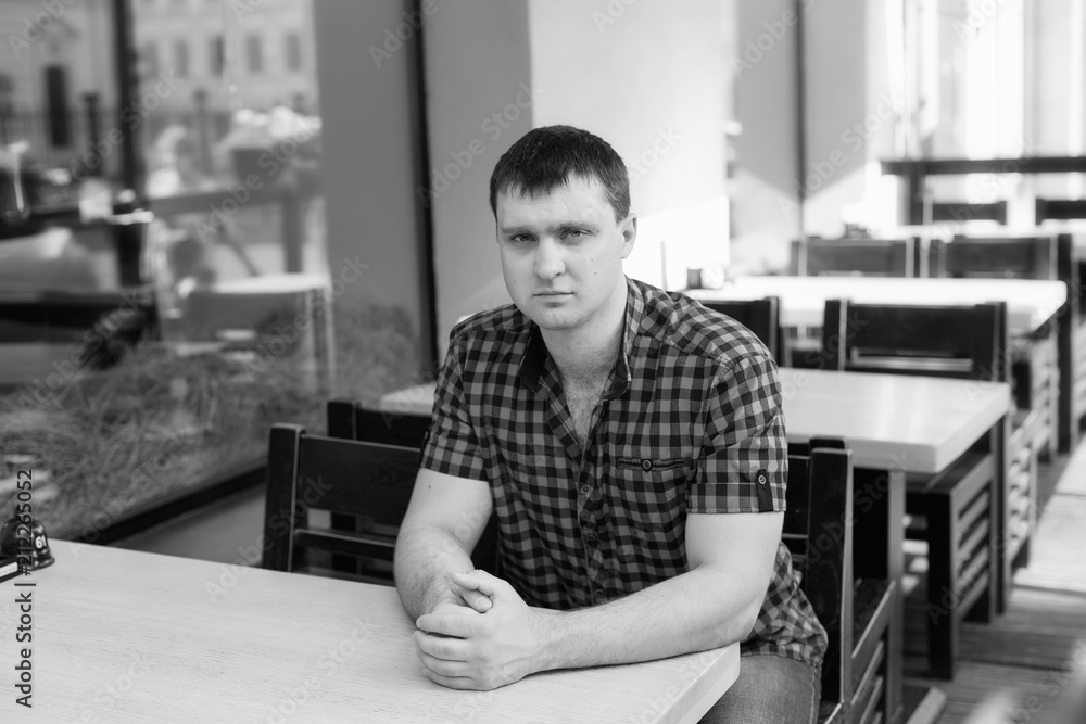 young man in shirt and jeans. portrait of man. black and white male portrait photos young man in shirt and jeans. portrait of man. black and white male portrait photos