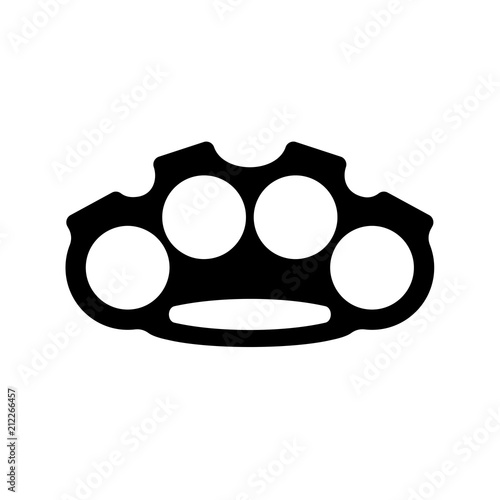 Brass knuckles isolated. weapon bully vector illustration
