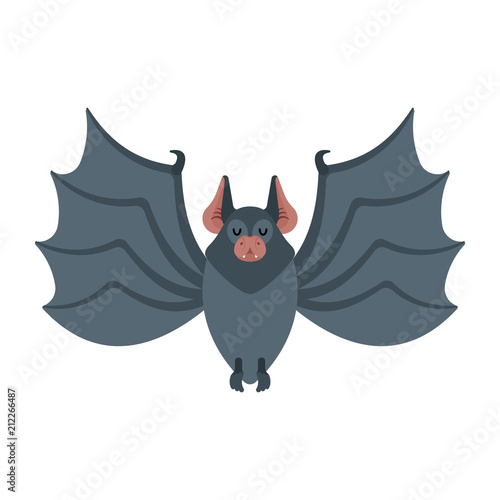 Bat isolated. Night animals vampire. Vector illustration