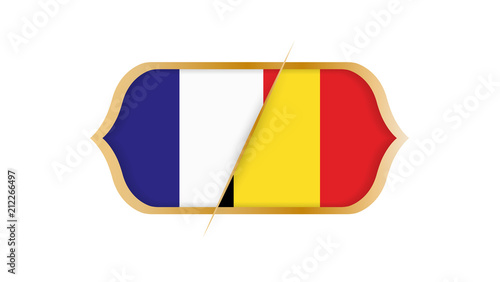 Soccer world championship France vs Belgium. Vector illustration.