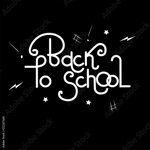 Back to school - isolated vector banners. Inscription with drawn background. Design element for leaflets, cards, envelopes, covers, flyers, posters