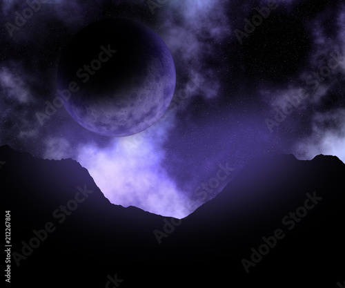 Fototapeta Naklejka Na Ścianę i Meble -  3D abstract space scene