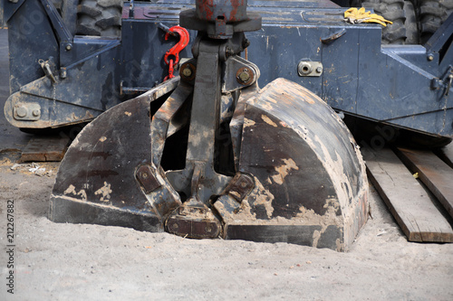 A bagger shovel on a construction site for earthworks 