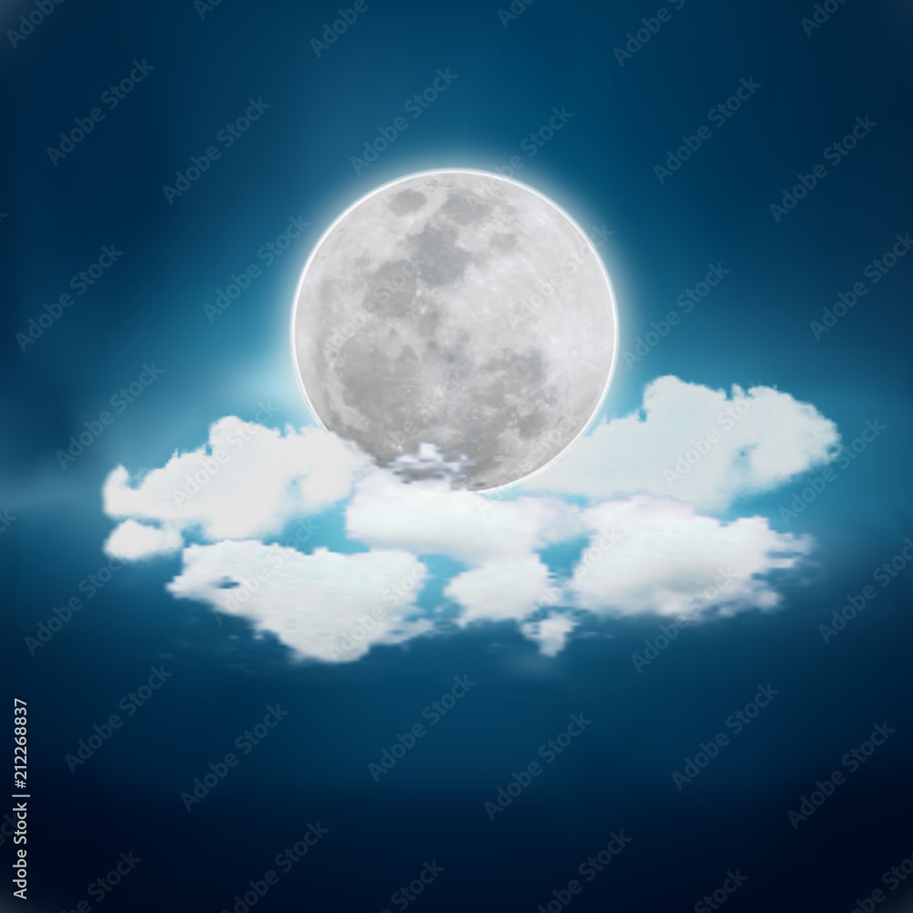 Realistic full moon. Detailed vector illustration. Realistic full moon. Detailed vector illustration.