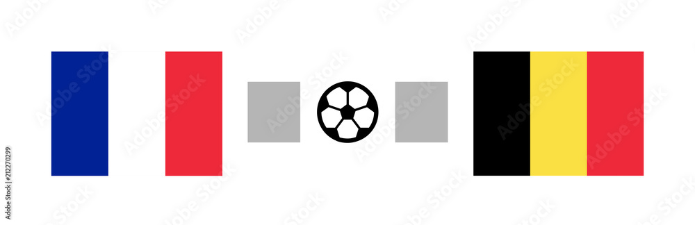 Fototapeta premium France vs Belgium Flags Score Sports Background