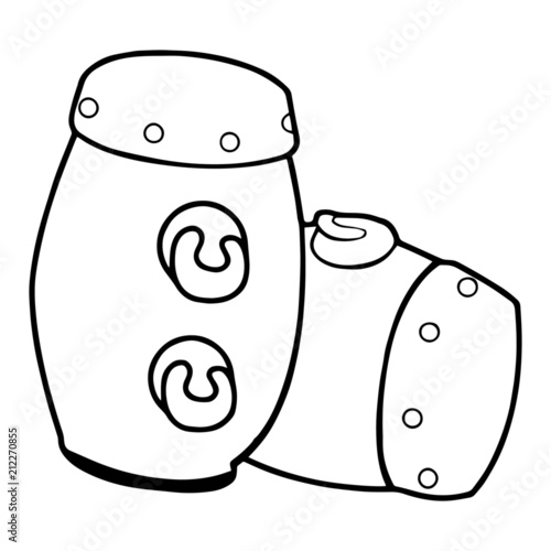 Drum cartoon illustration isolated on white background for children color book